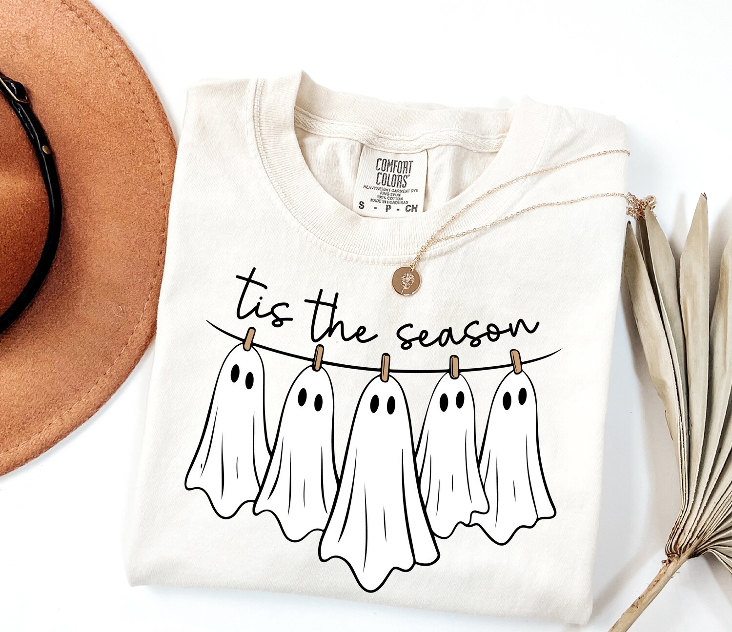 Fall Halloween Graphic Tee Cute Spooky Ghost Pumpkin Shirt image 2