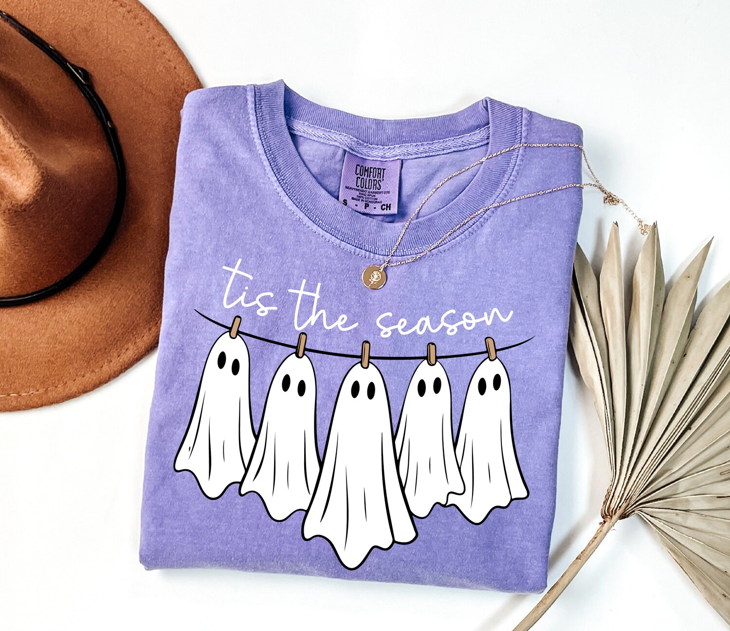 Fall Halloween Graphic Tee Cute Spooky Ghost Pumpkin Shirt image 3