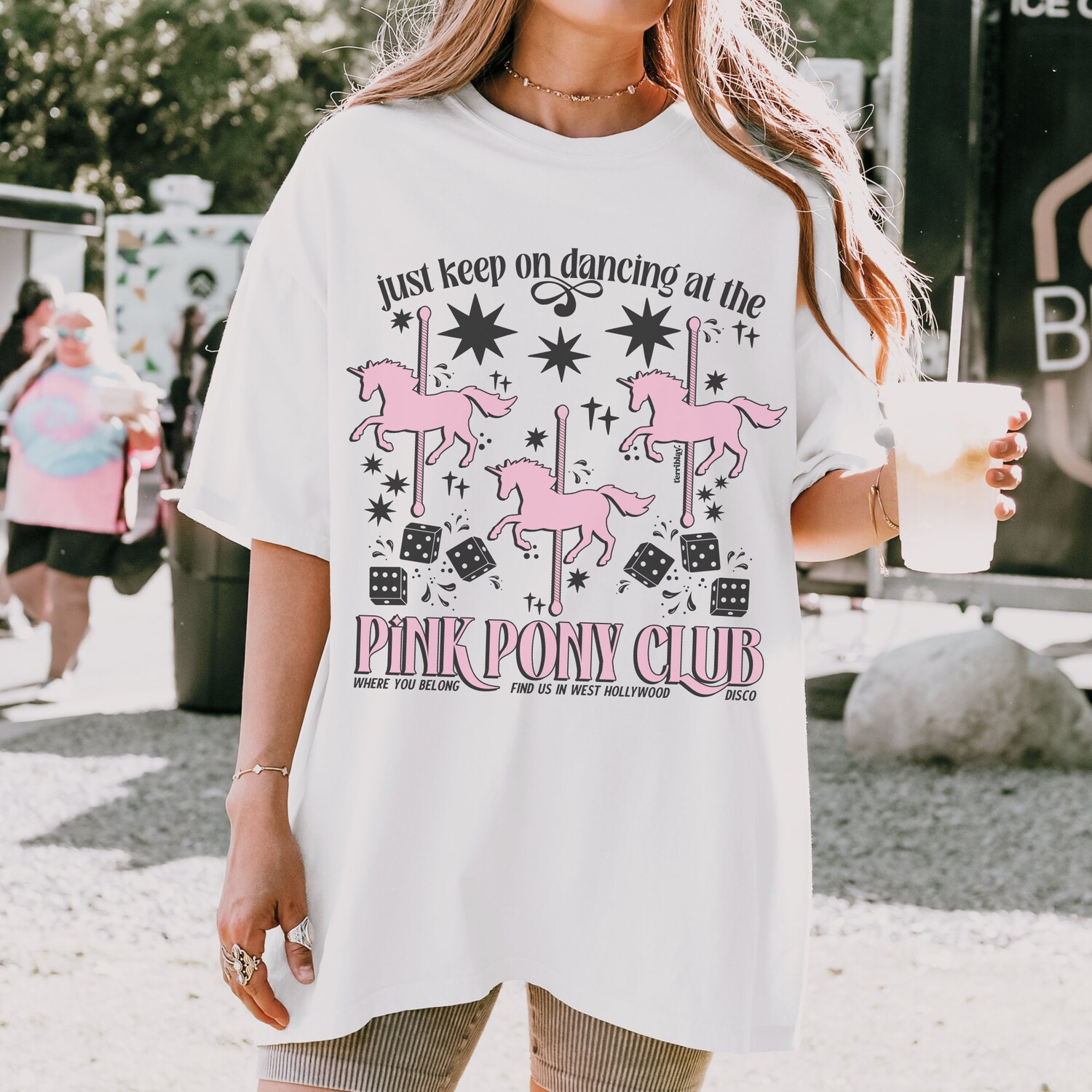 Pink Pony Club Retro Graphic T-Shirt Vintage Chappell Design Cute Lesbian Pride Tee image 7