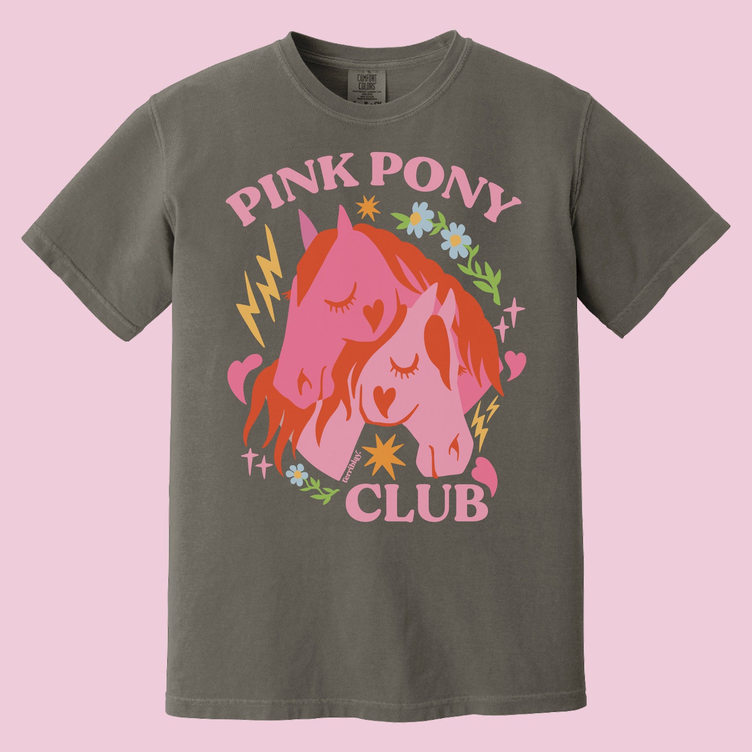 Pink Pony Club Pride T-Shirt Cute Lesbian Graphic Tee Plus Size Midwest Gay image 8