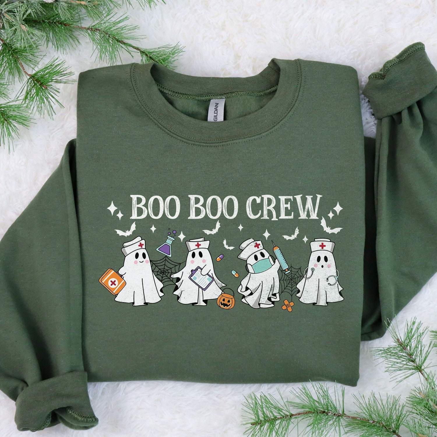 Halloween Nurse Shirt - Boo Boo Crew - Funny Ghost T-Shirt for Nursing Team image 3