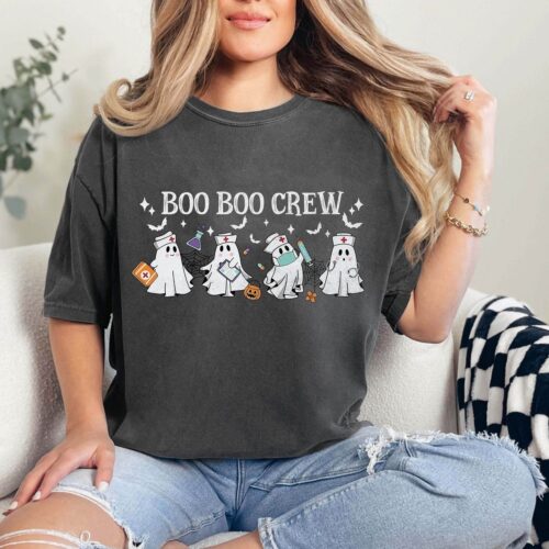 Halloween Nurse Shirt - Boo Boo Crew - Funny Ghost T-Shirt for Nursing Team image 0