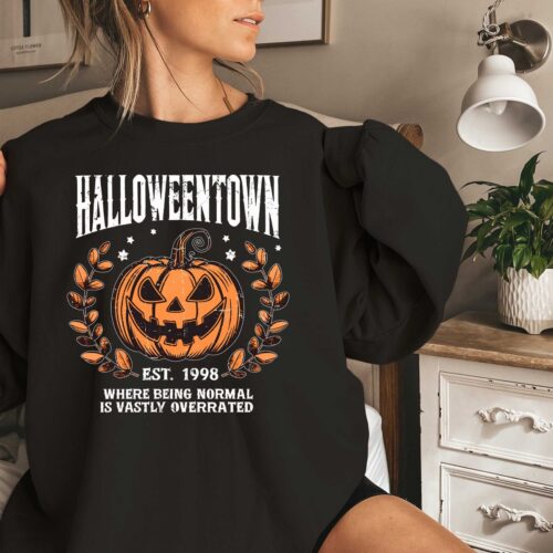 Halloweentown Sweatshirt | Halloween Town Est 1998 | Fall Pumpkin Shirt | Women's Halloween Top image 0