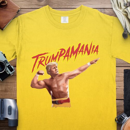 Trumpamania Patriotic T-Shirt - USA Pride Donald Trump Hulk Hogan Vote Trump 2024 Republican Tee image 0