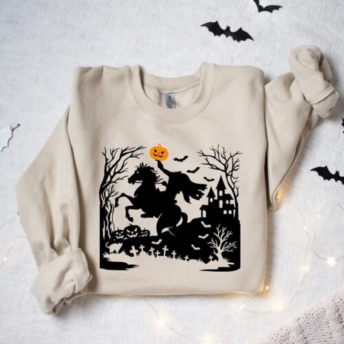 Halloween Sweatshirt Fall Shirt Spooky Season Tee Halloween Horror Pumpkin Shirt Halloween Shirt image 0