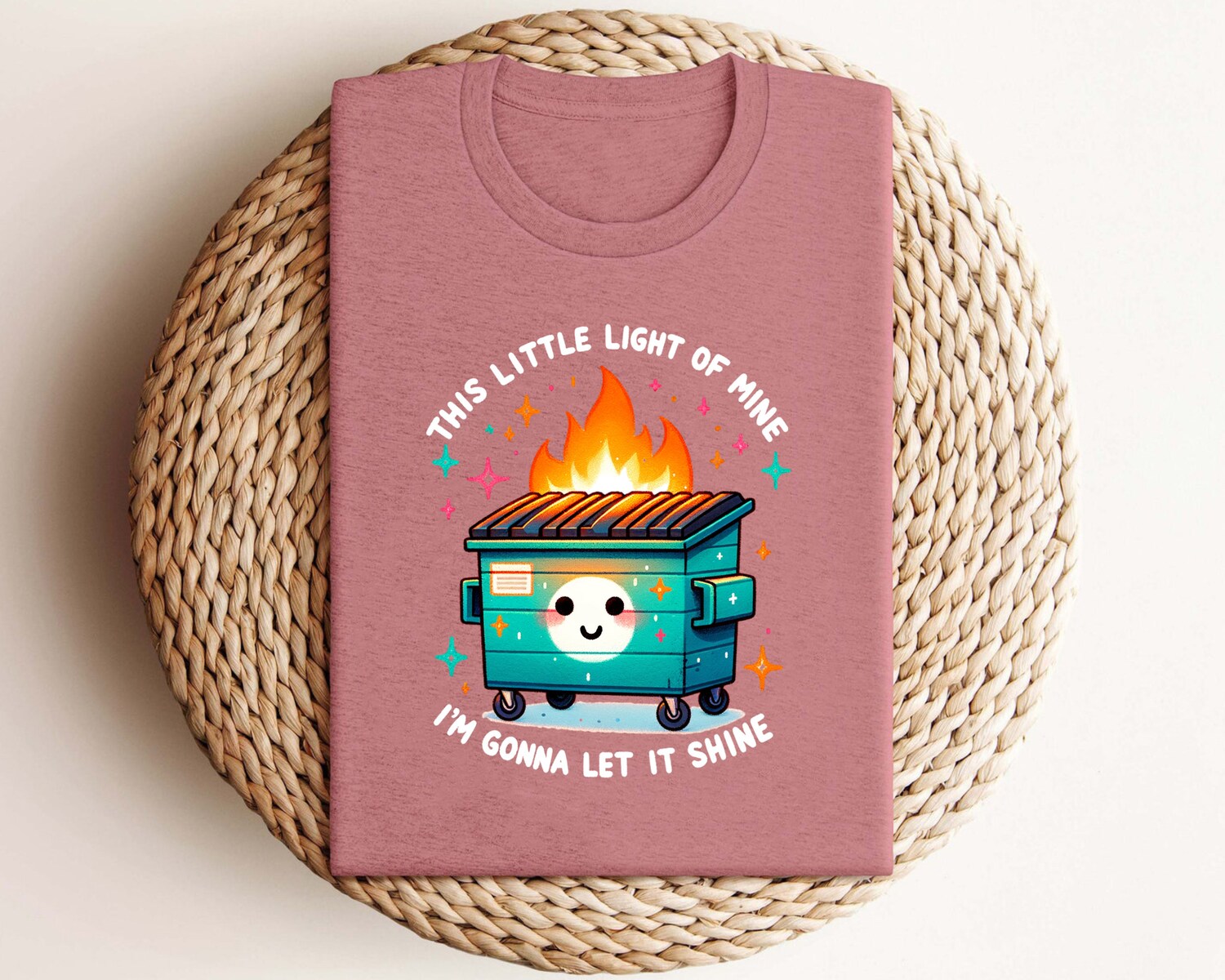 Dumpster Fire Emotional T-Shirt | Mental Health Awareness | This Little Light of Mine Tee image 2