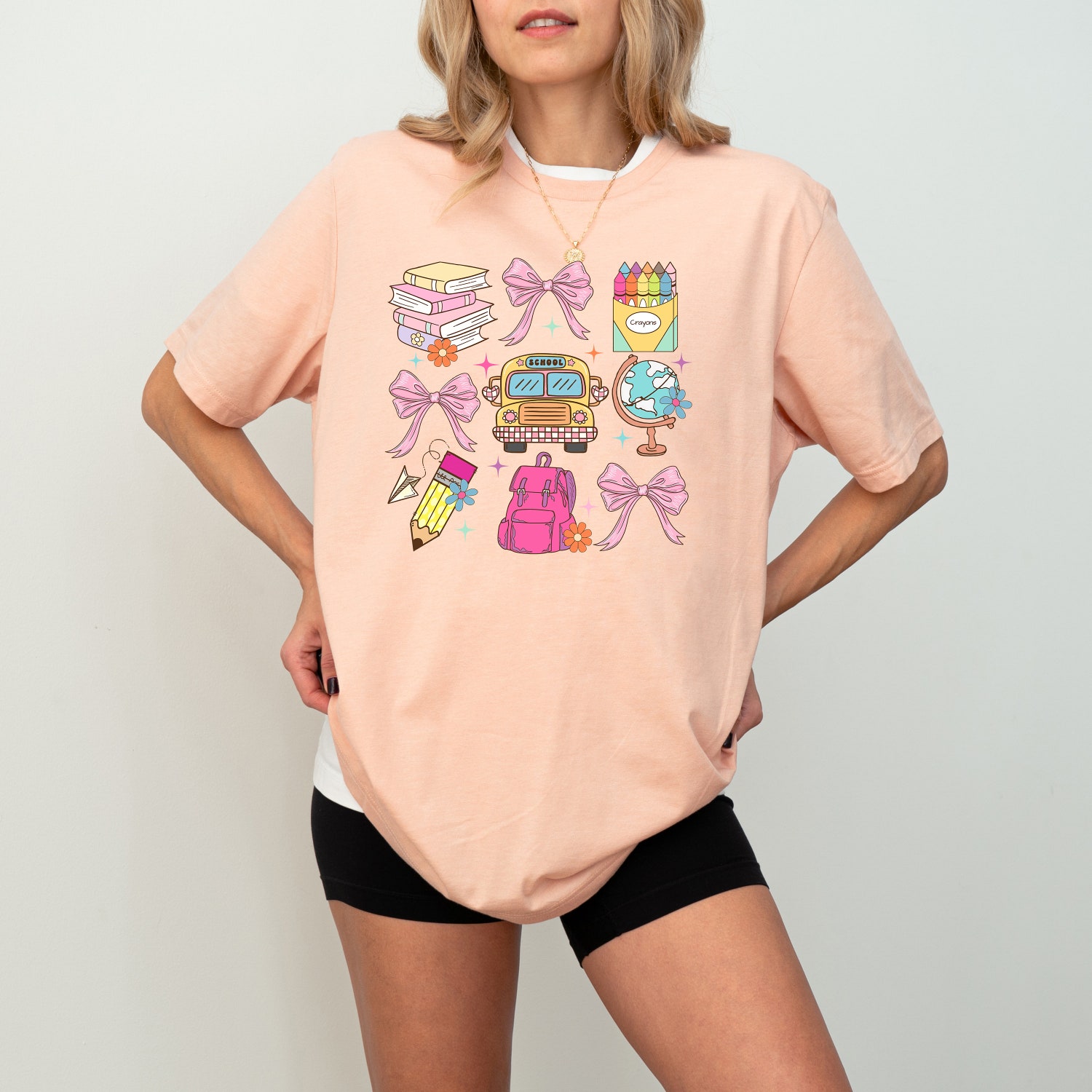 Coquette School Shirt - Cute Teacher Pink Bow T-Shirt - Back to School and Teacher Gift image 2