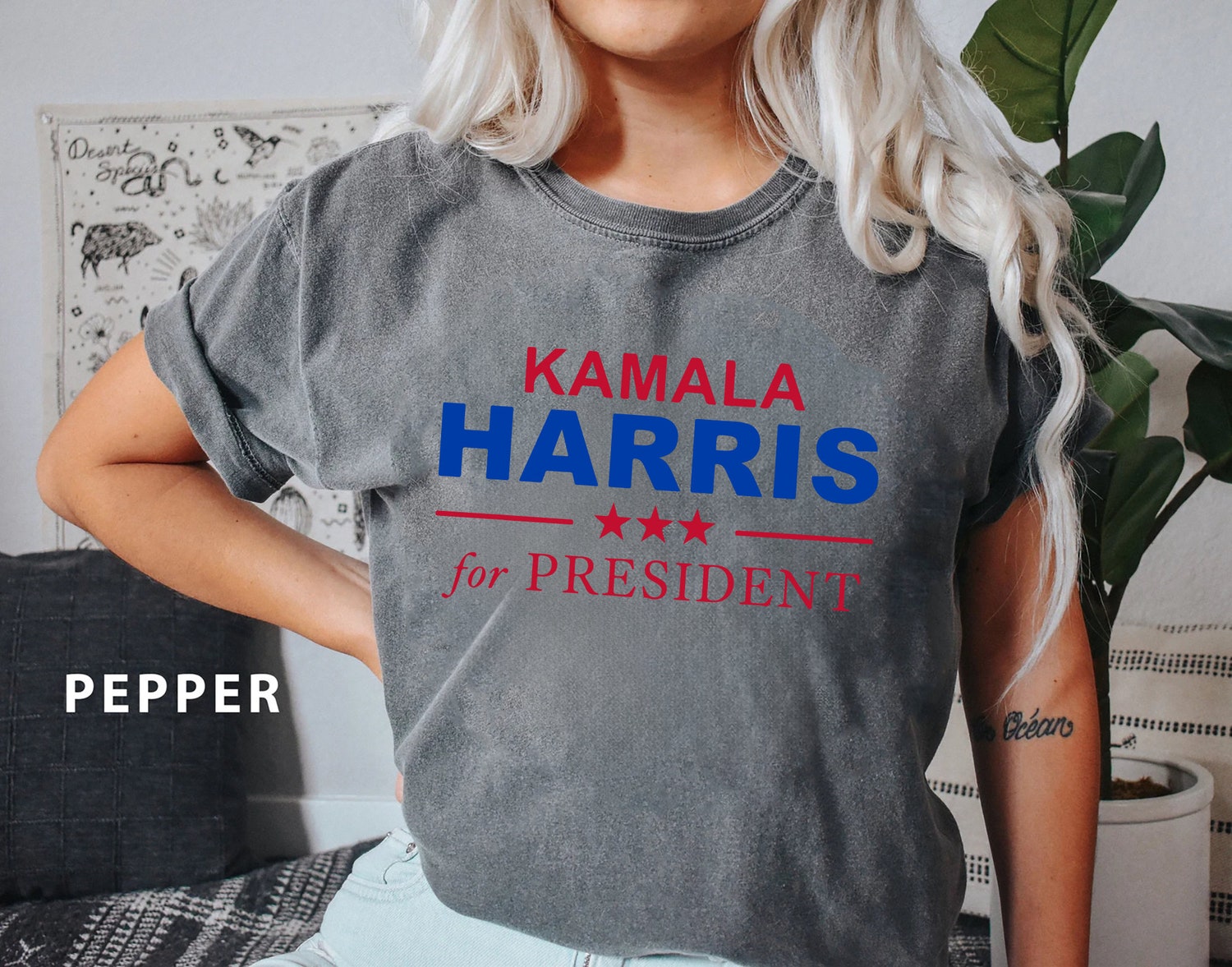 Kamala Harris 2024 President Shirt | Womens Power | Girl Power | Democrat Tee | Election 2024 image 2