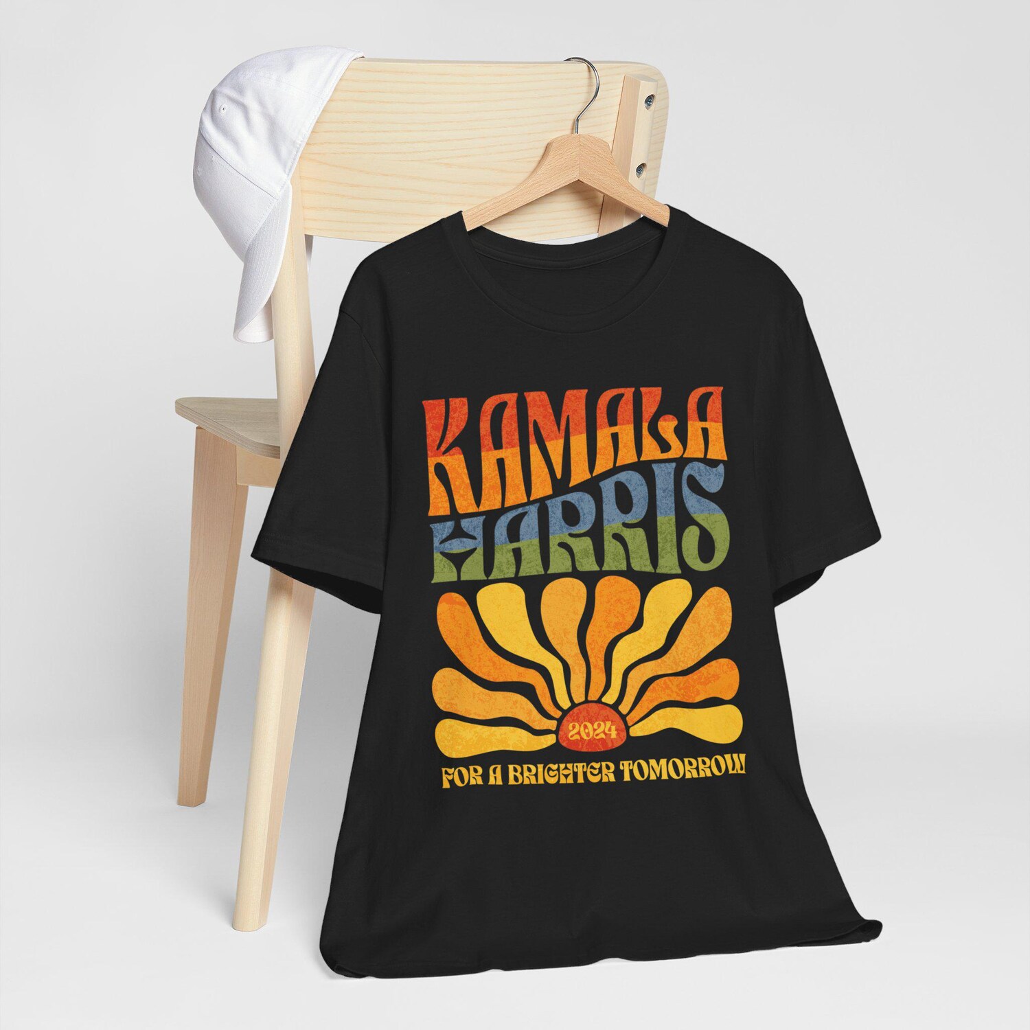 Kamala Harris 2024 Election Shirt | Boho Aesthetic Retro Tee | LGBTQIA Rainbow Vote Democrat image 6