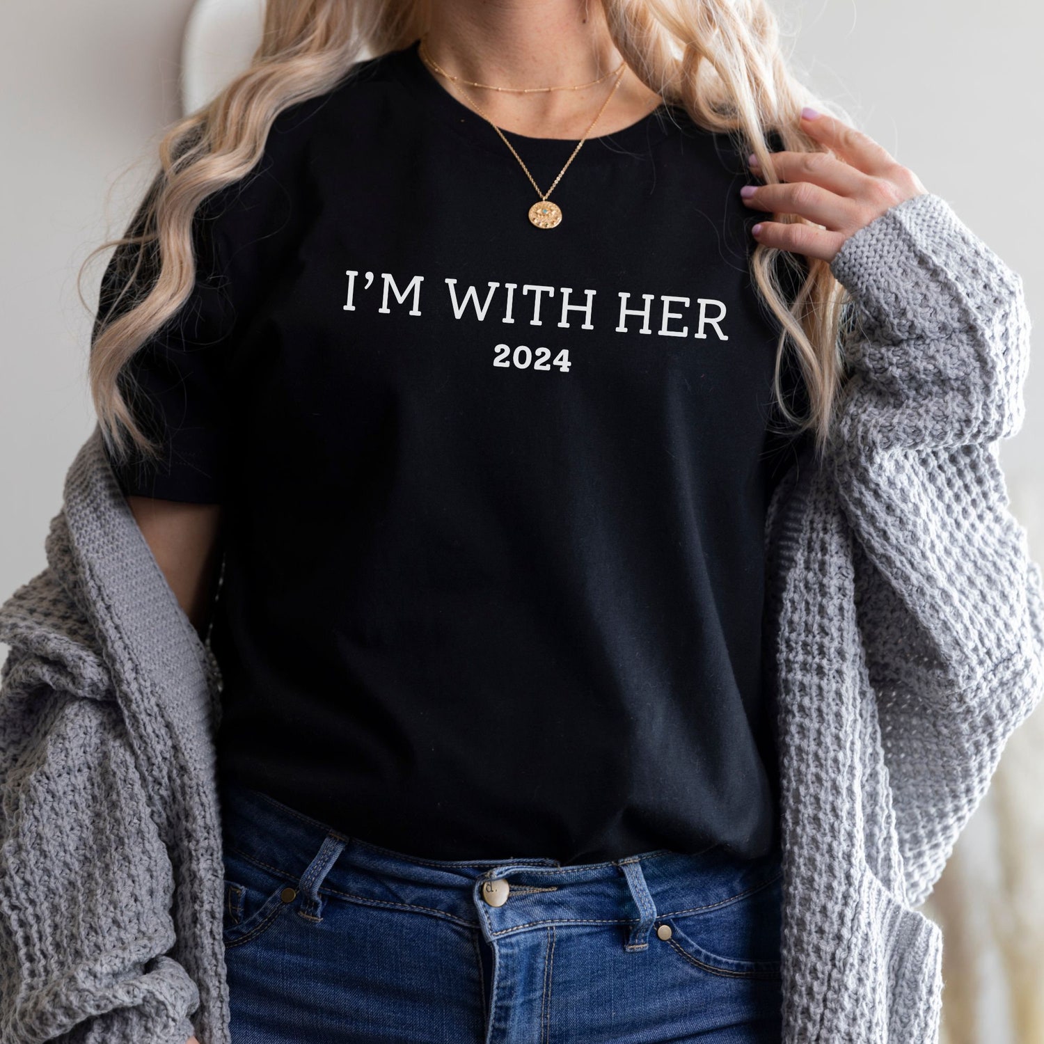 I'm With Her Kamala Harris 2024 T-Shirt Madame President 2024 Shirt Woman President Tee image 2