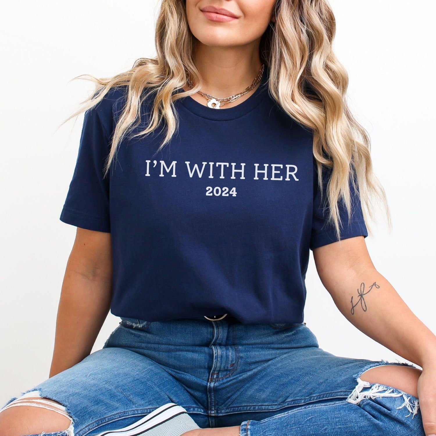 I'm With Her Kamala Harris 2024 T-Shirt Madame President 2024 Shirt Woman President Tee image 1