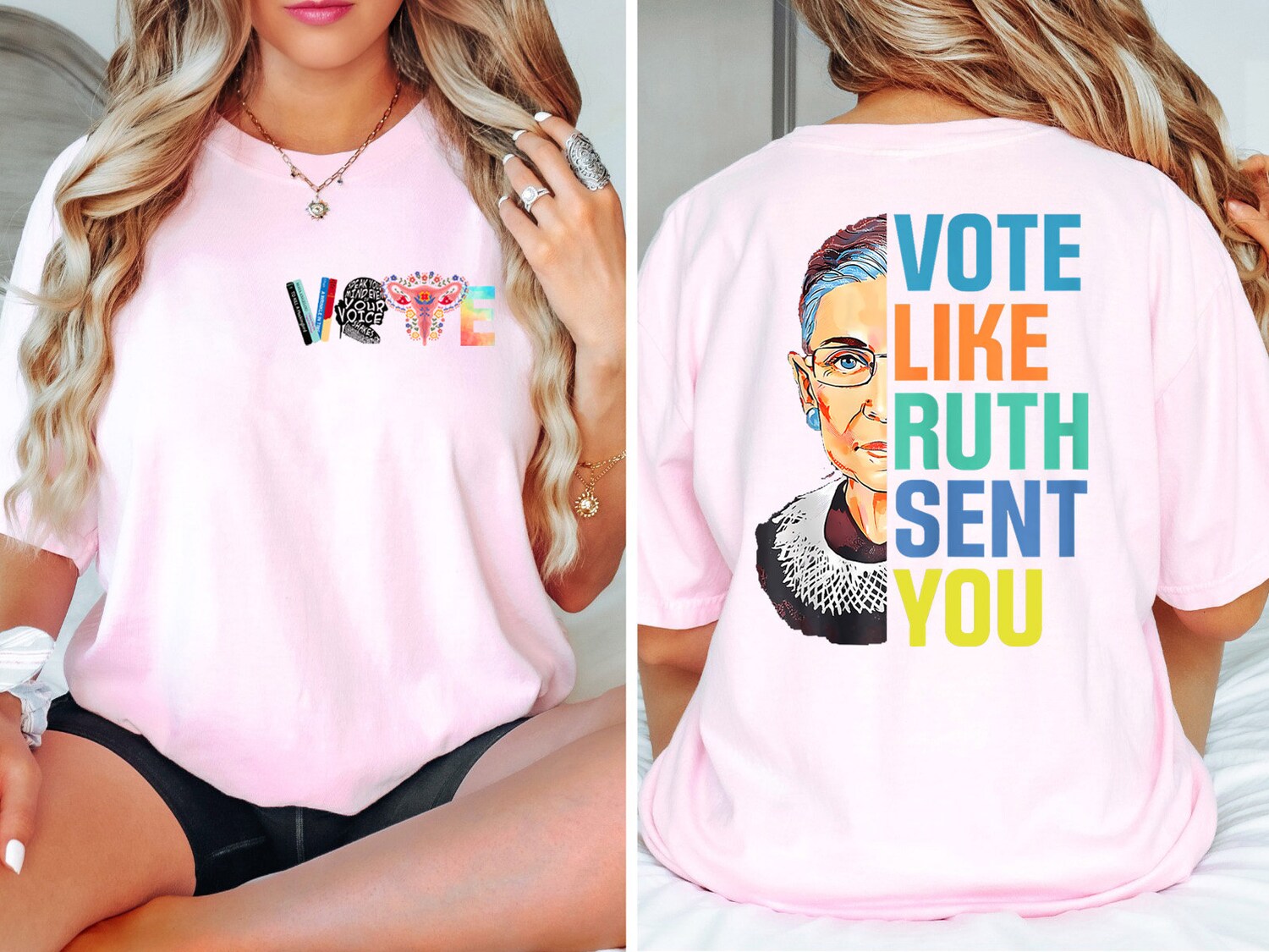 Empowering Vote Shirt for Election 2024 | Like Ruth Sent You | Funny Political Tee image 2