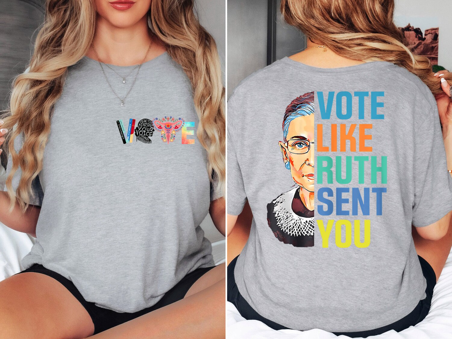 Empowering Vote Shirt for Election 2024 | Like Ruth Sent You | Funny Political Tee image 6