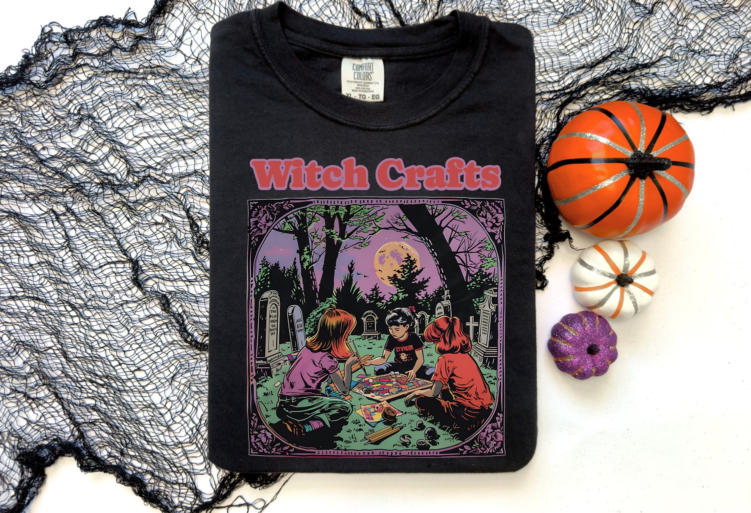 Vintage 90s Witch Crafts Shirt | Retro Halloween Cute Witch Tee | Spooky Season T-Shirt image 1