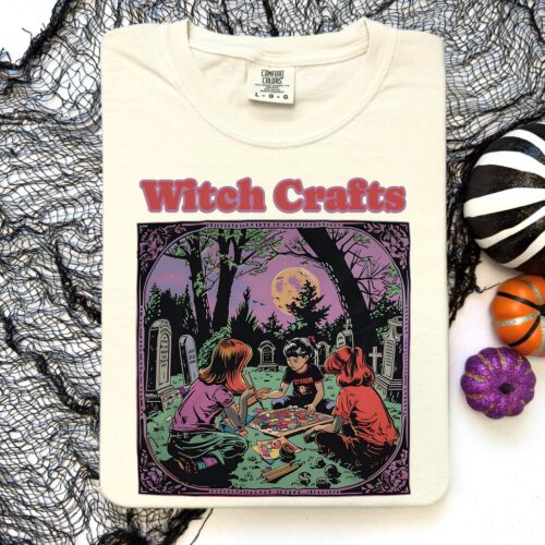 Vintage 90s Witch Crafts Shirt | Retro Halloween Cute Witch Tee | Spooky Season T-Shirt image 0