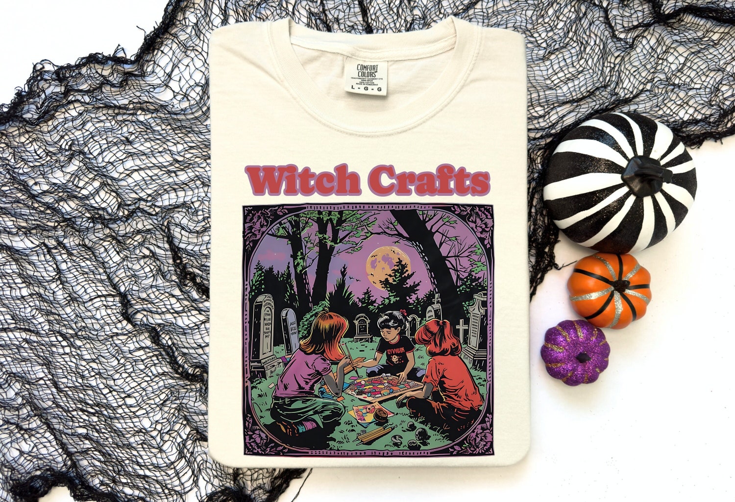Vintage 90s Witch Crafts Shirt | Retro Halloween Cute Witch Tee | Spooky Season T-Shirt image 0
