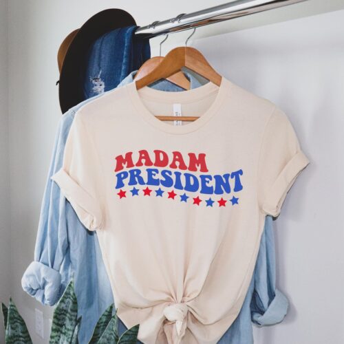 Kamala Harris 2024 Election Shirt - Wavy Madam President Tee - Political Rally T-Shirt image 0