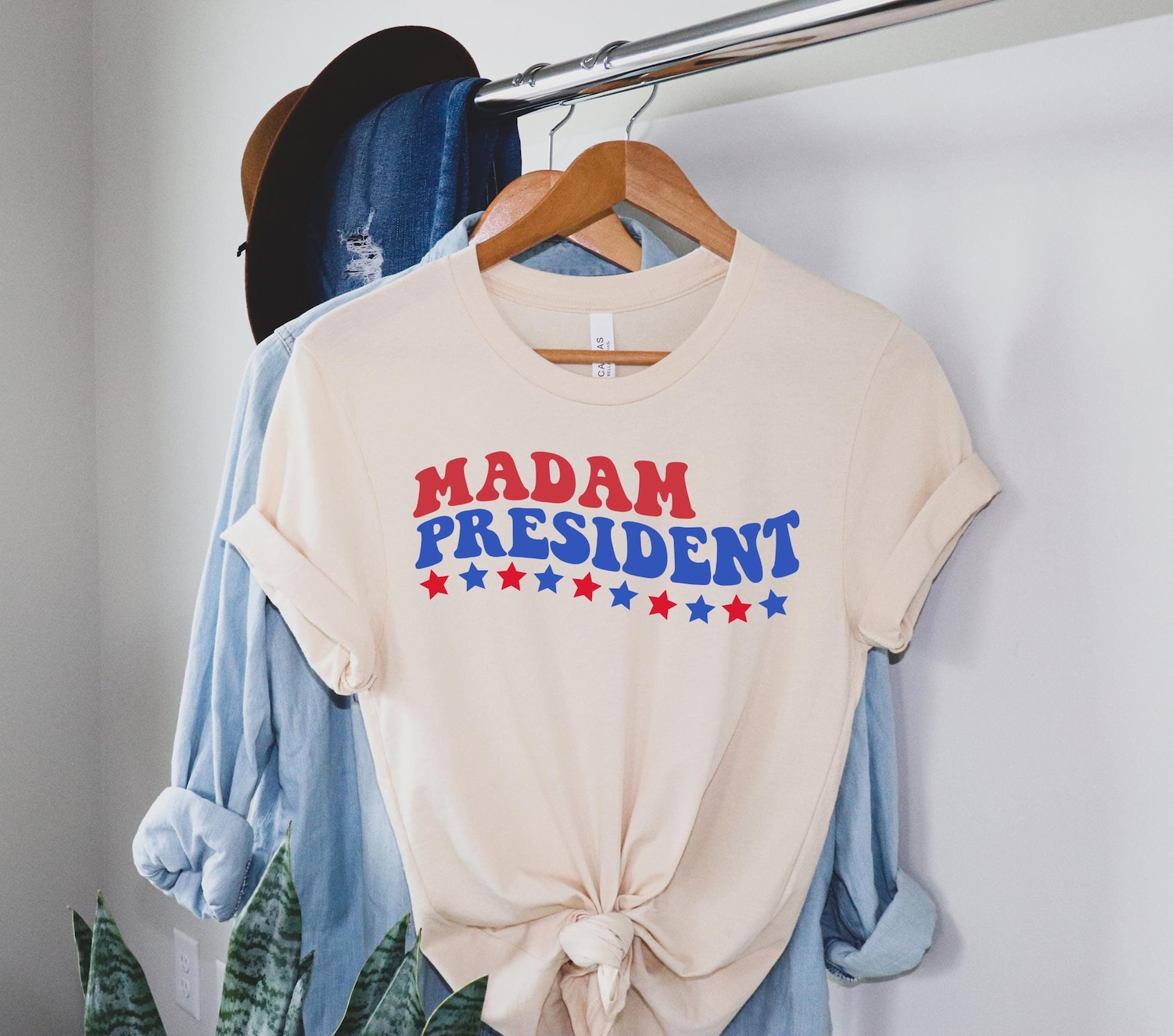 Kamala Harris 2024 Election Shirt - Wavy Madam President Tee - Political Rally T-Shirt image 0