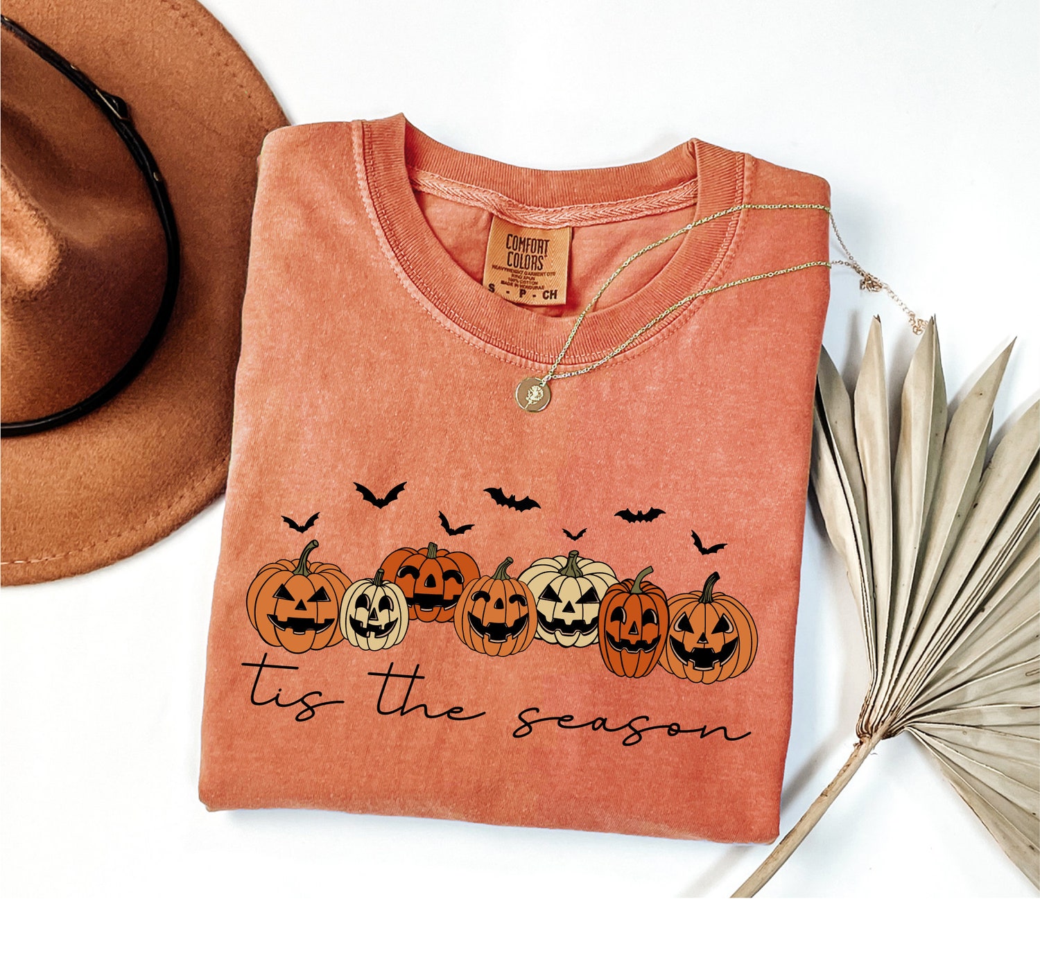 Cute Pumpkin Halloween Shirt Womens Fall Graphic Tee Ghost Pumpkin Lover Gift image 0