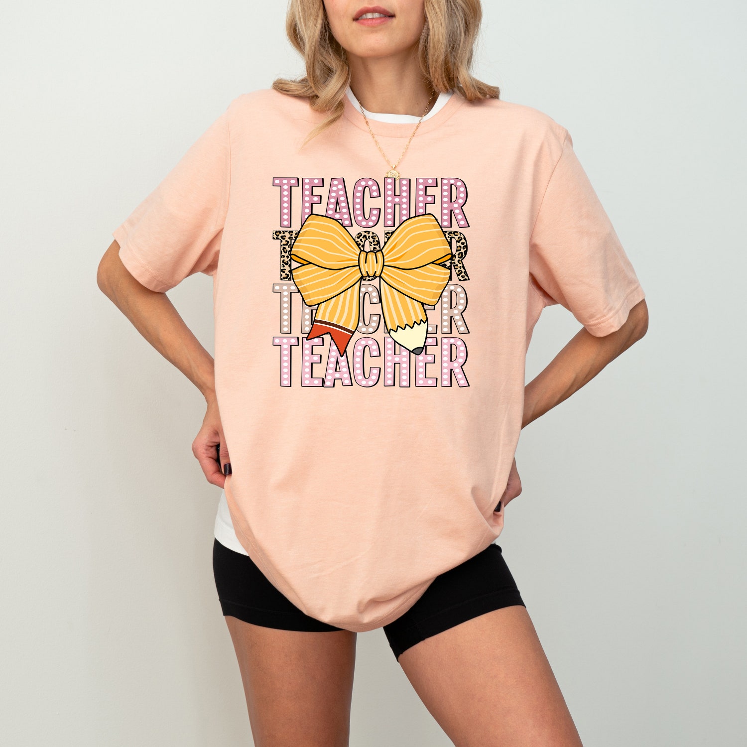 Pink Coquette Teacher Shirt Back to School Leopard Sweatshirt Teacher Appreciation Gift image 2