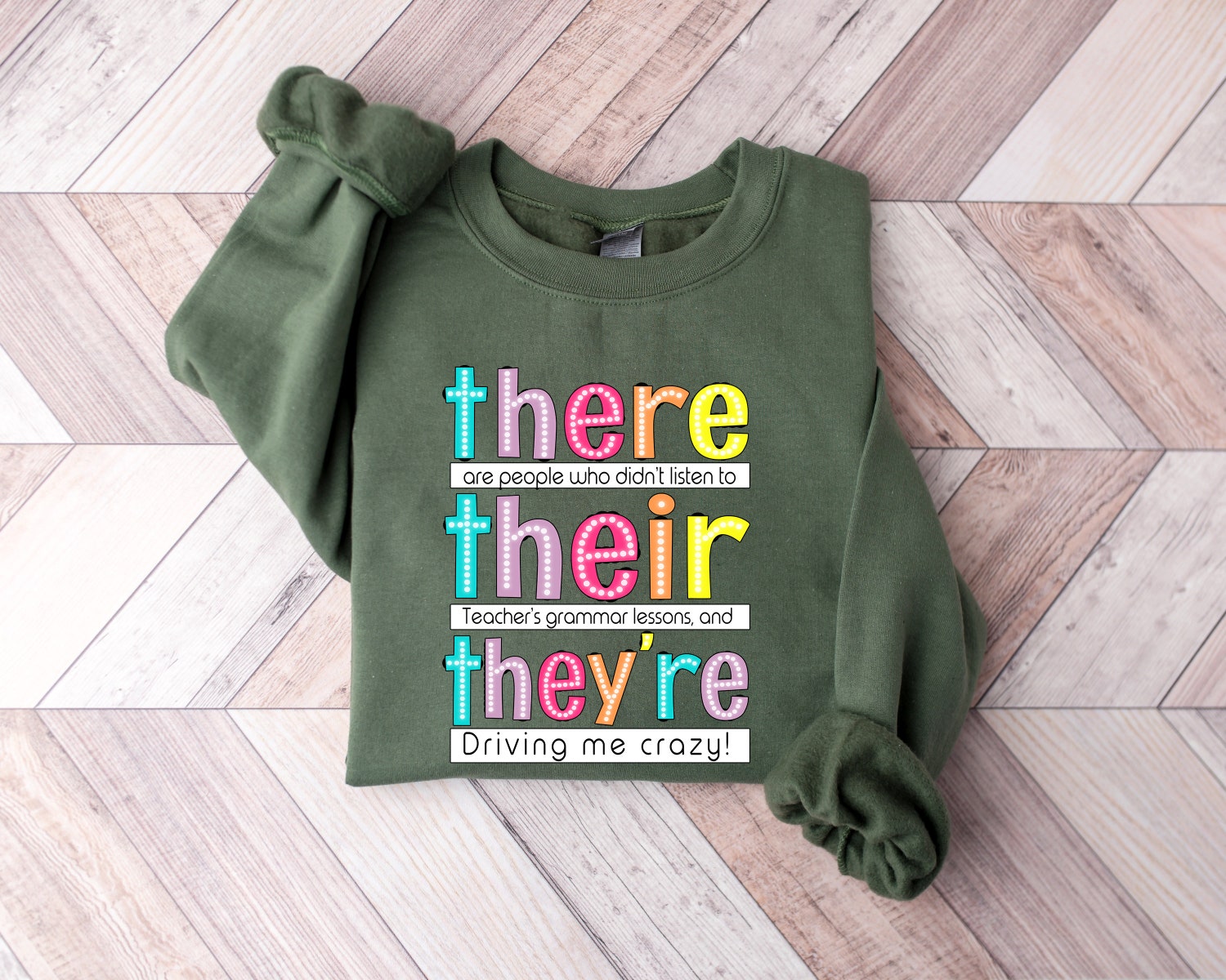 There Their They're Driving Me Crazy Shirt - Funny English Grammar Teacher Gift - Back to School Tee image 3