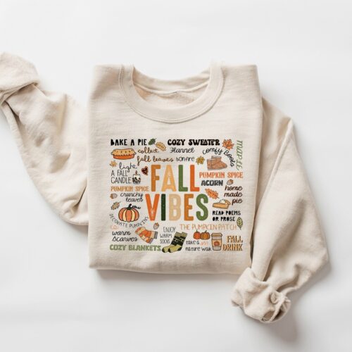 Cozy Fall Vibes Sweatshirt | Pumpkin Autumn Shirt | Thanksgiving & Spooky Season Top image 0