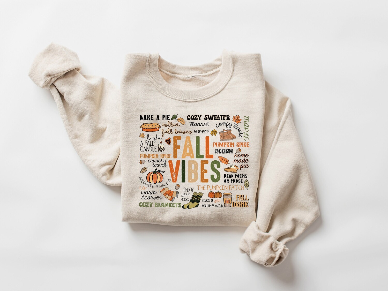 Cozy Fall Vibes Sweatshirt | Pumpkin Autumn Shirt | Thanksgiving & Spooky Season Top image 0