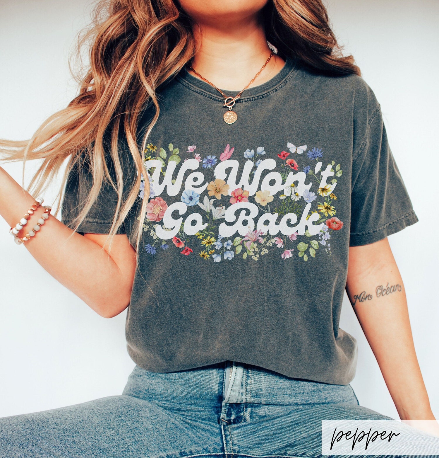 Comfort Colors Feminist Voting 2024 Shirt Botanical Patriotic Cottagecore Floral Politics Tee image 0