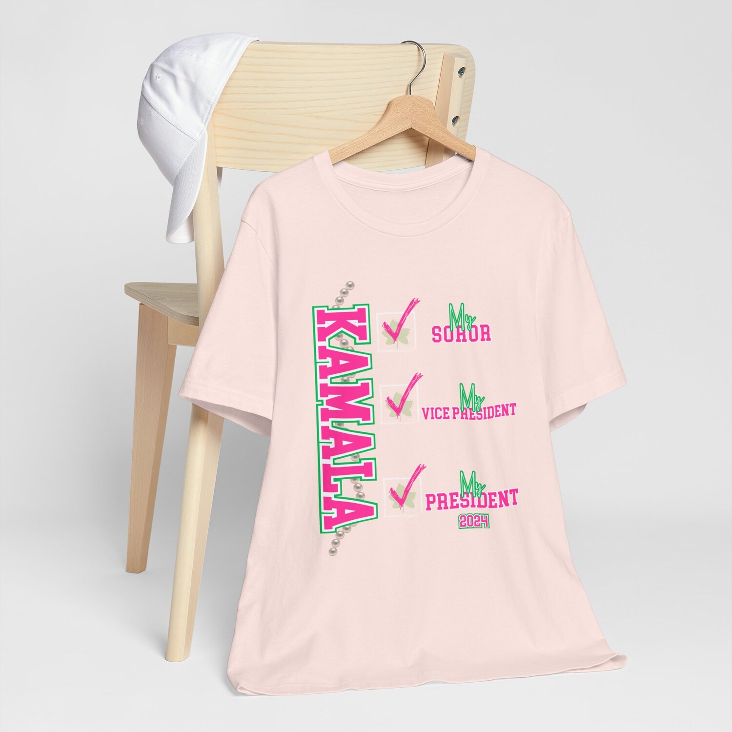 Kamala Harris 2024 President Shirt | Pink Green AKA Soror | Kamala My Soror My President Tee image 6