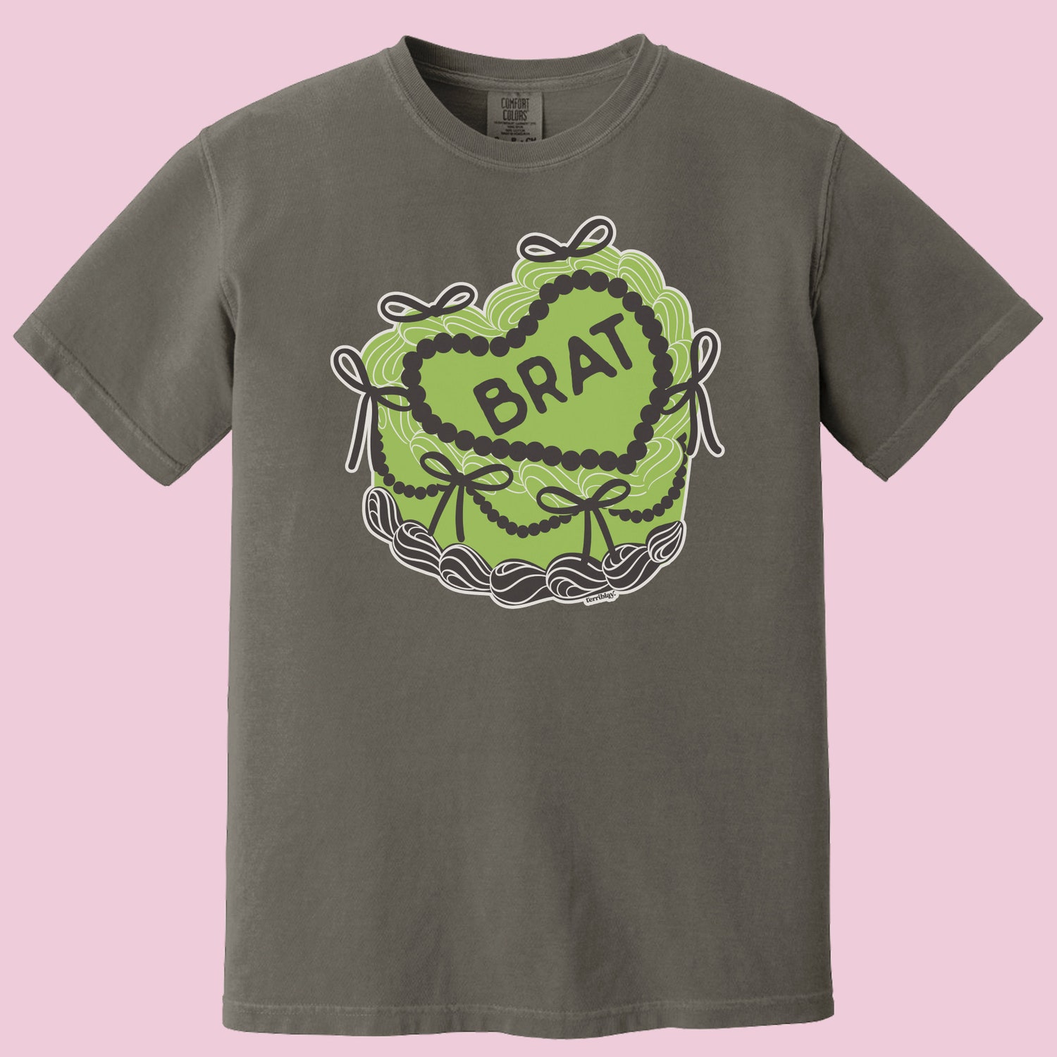 Cute Brat Green Cake T-Shirt Y2K Funny Retro Graphic Tee for Girls image 6