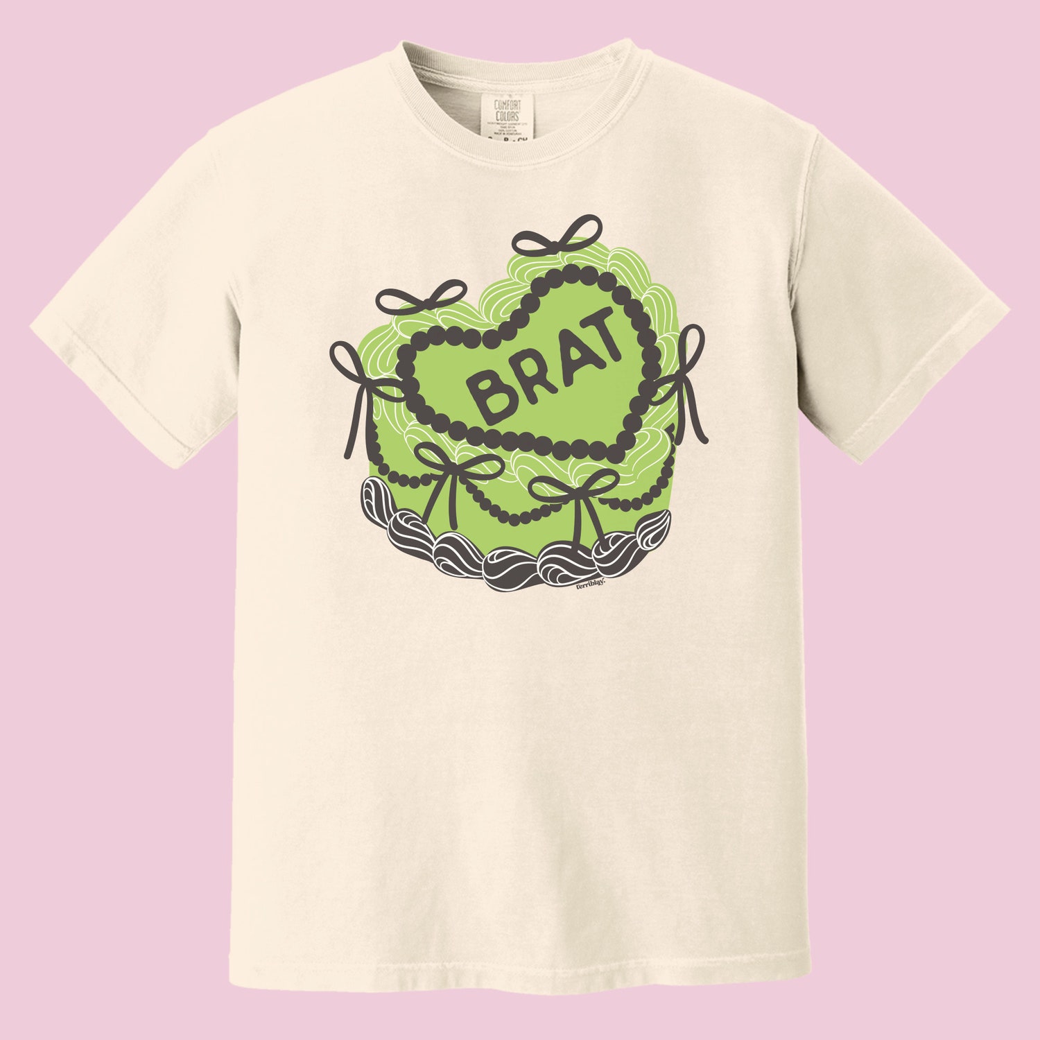 Cute Brat Green Cake T-Shirt Y2K Funny Retro Graphic Tee for Girls image 4