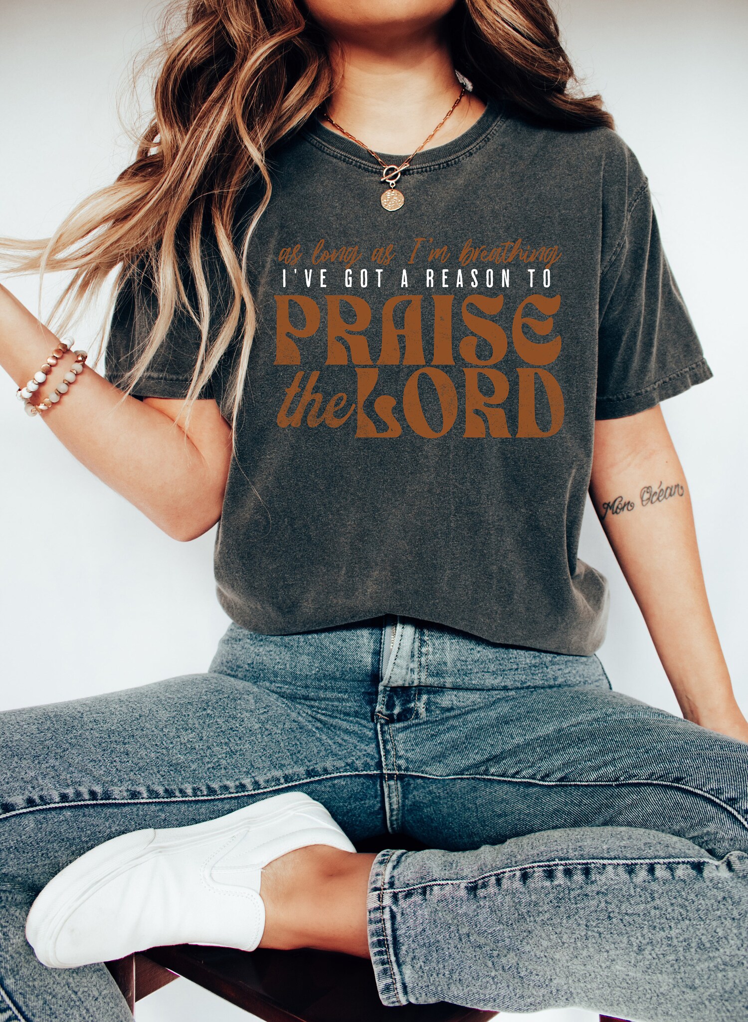 As Long As I'm Breathing T-Shirt Praise the Lord Jesus Christian Worship Tee Retro Christian Shirt image 3