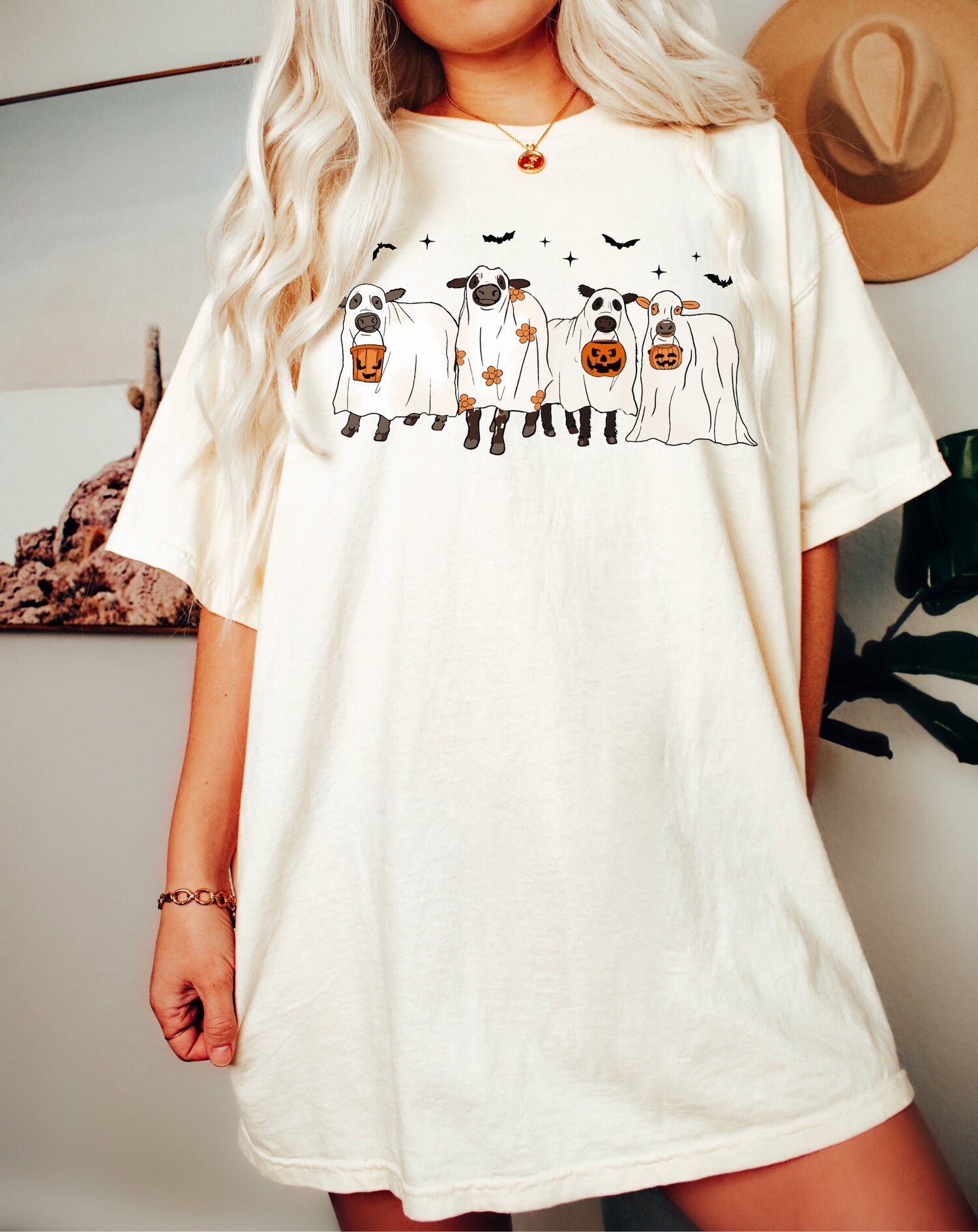 Ghost Cows Halloween Shirt - Cute Halloween Cow Lovers Gift image 3