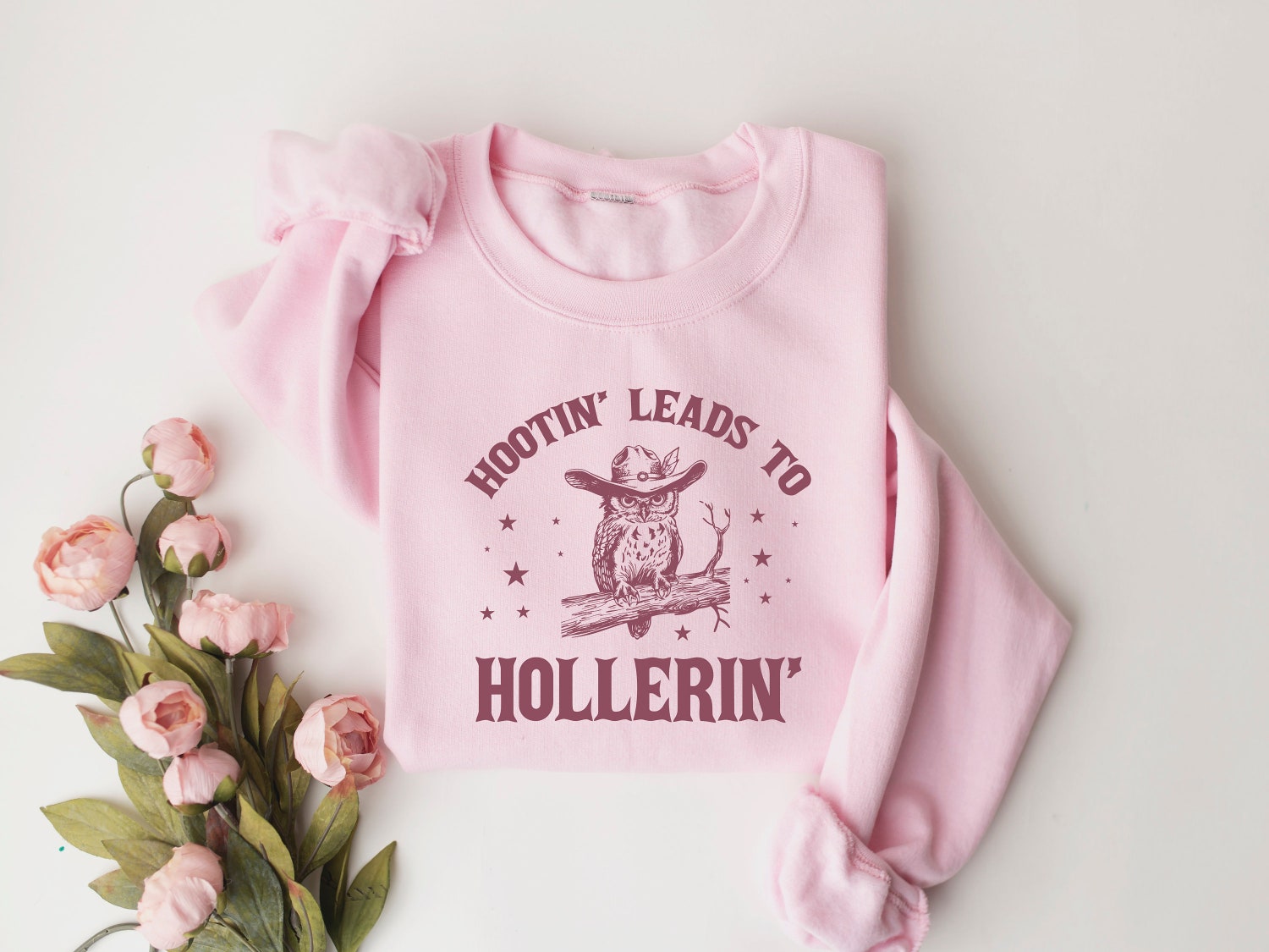 Hootin Leads to Hollerin Country Girl Shirt | Trendy Women’s Cowgirl Gift Tee image 2