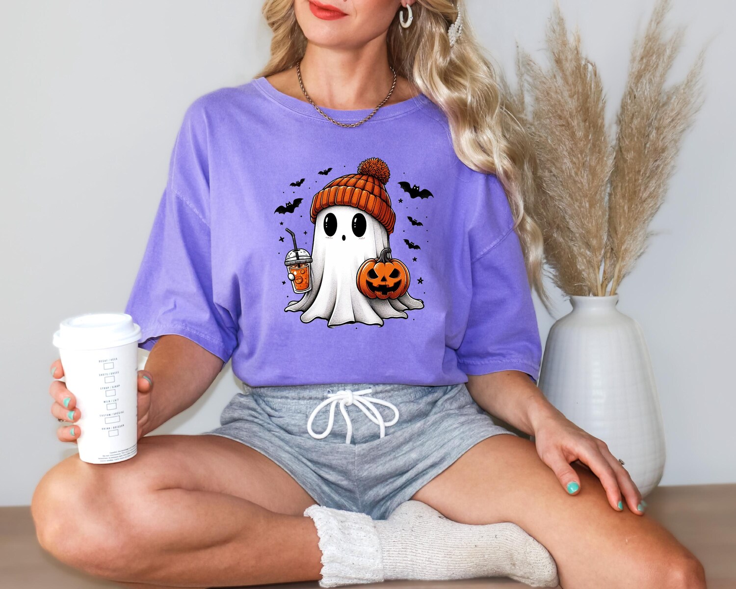 Halloween Ghost Shirt - Cute Women's Tee for Spooky Season and Trick or Treat image 4