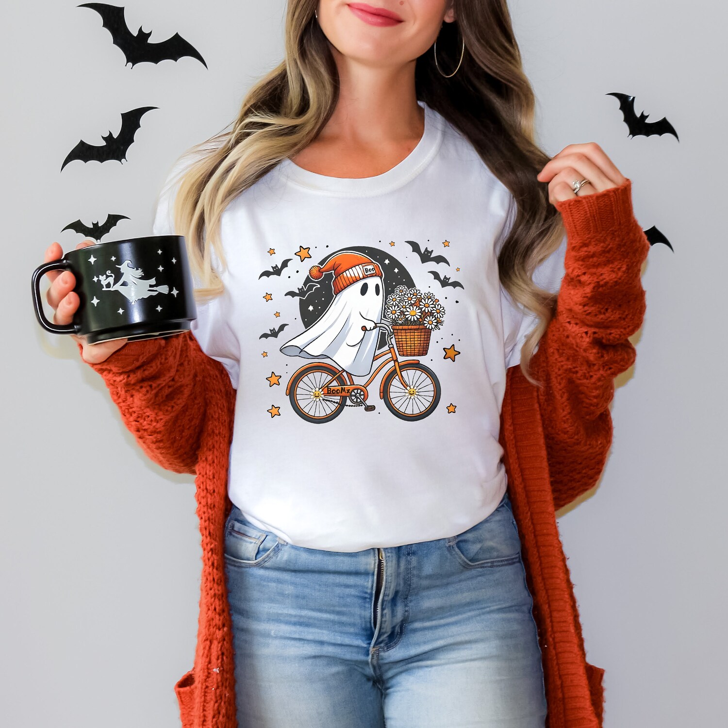 Halloween Ghost Shirt - Cute Fall Women's Tee for Spooky Season and Parties image 3