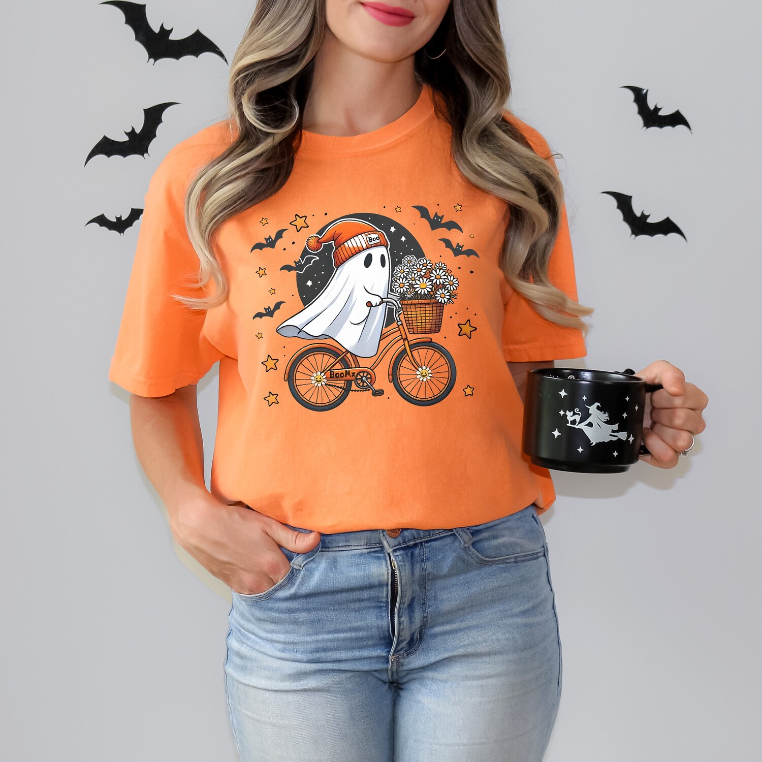 Halloween Ghost Shirt - Cute Fall Women's Tee for Spooky Season and Parties image 6