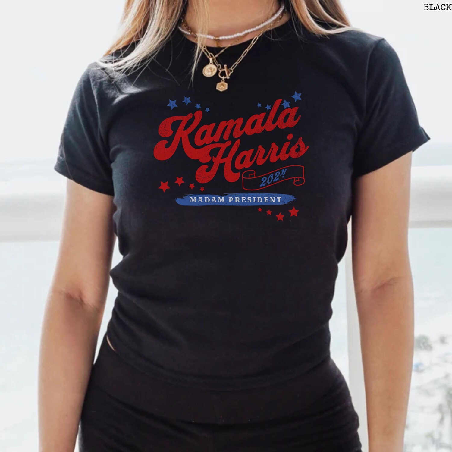 Kamala Harris 2024 Shirt - First Female President Y2K Retro Tee Women Vote Election Tshirt image 5