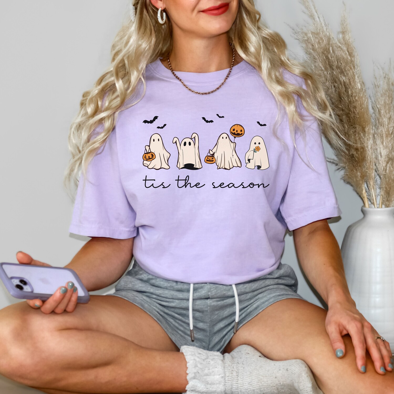 Tis The Season Halloween Shirt for Women | Retro Ghost Comfort Colors Fall Tee | Pumpkin Season image 9