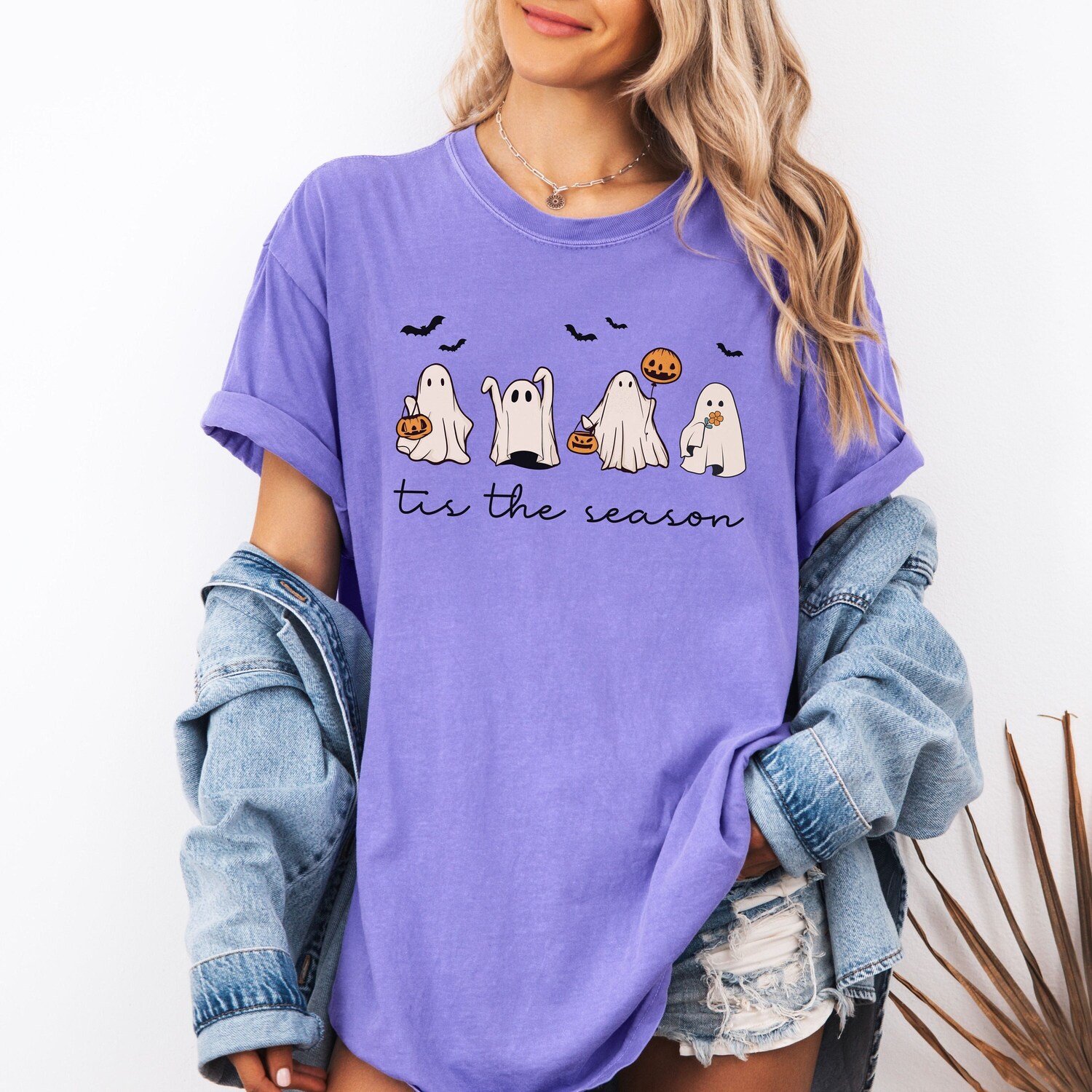 Tis The Season Halloween Shirt for Women | Retro Ghost Comfort Colors Fall Tee | Pumpkin Season image 6