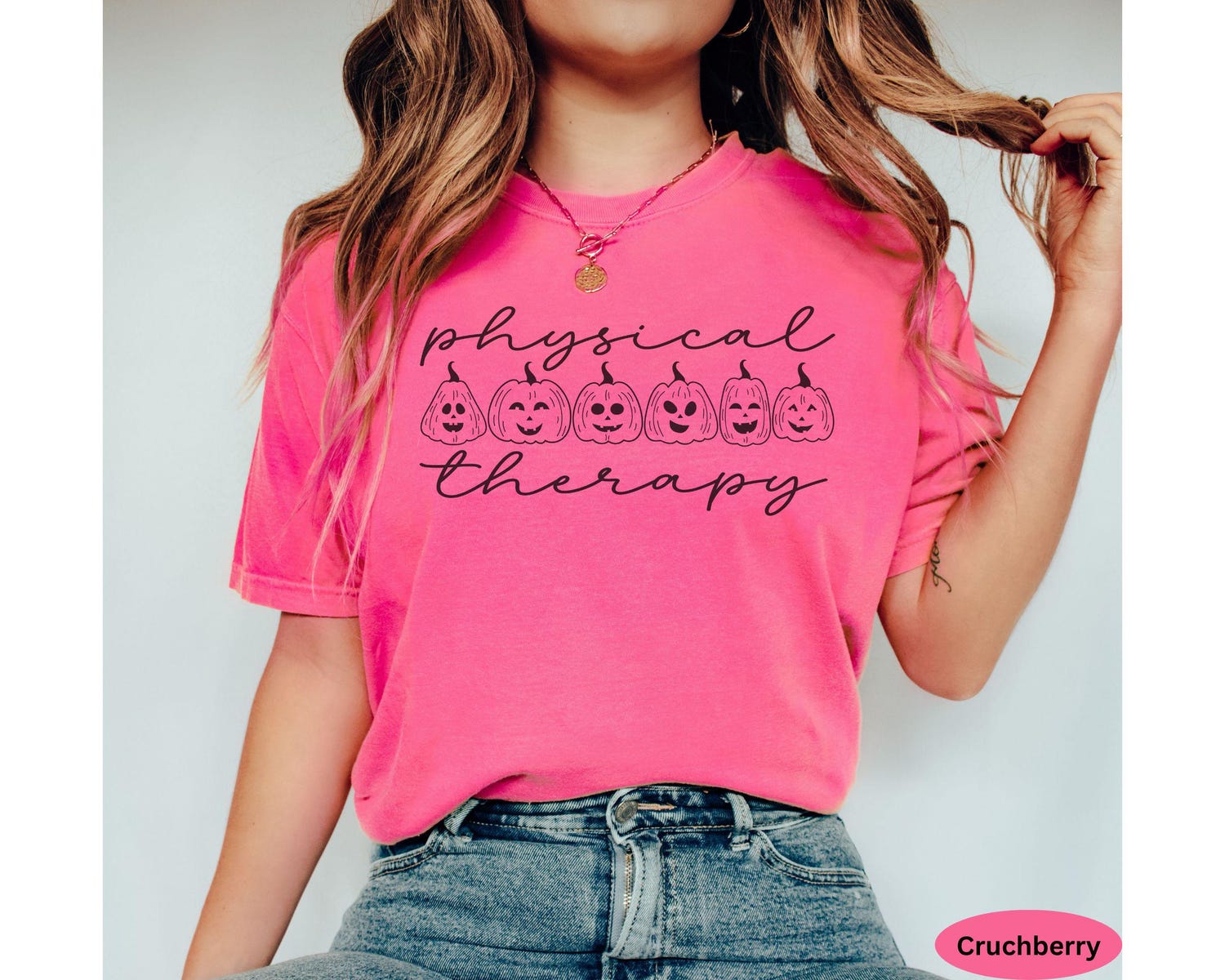 Halloween Physical Therapy Shirt | Cute Pumpkin Physical Therapist T-Shirt image 9