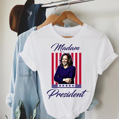 Kamala Harris Madam President 2024 Shirt | Kamala Harris Rally Tee | Presidential Election Shirt image 0