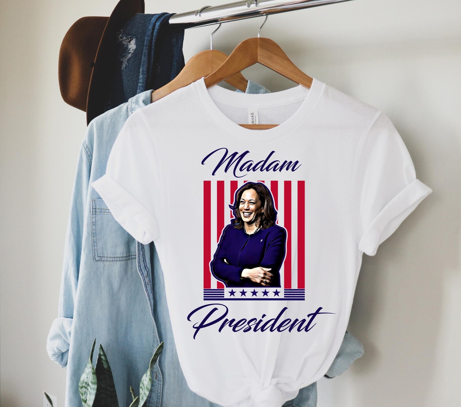 Kamala Harris Madam President 2024 Shirt | Kamala Harris Rally Tee | Presidential Election Shirt image 0