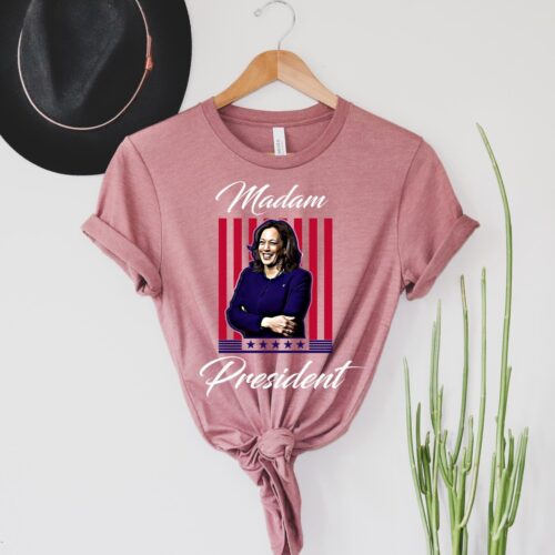 Kamala Harris MADAM PRESIDENT 2024 Shirt - Women's Kamala Rally Tee - Election Support Apparel image 0