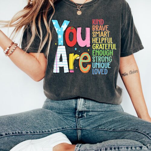 You Are Kind Shirt - Back to School Teacher Appreciation Tee - Retro Kindergarten Shirt image 0