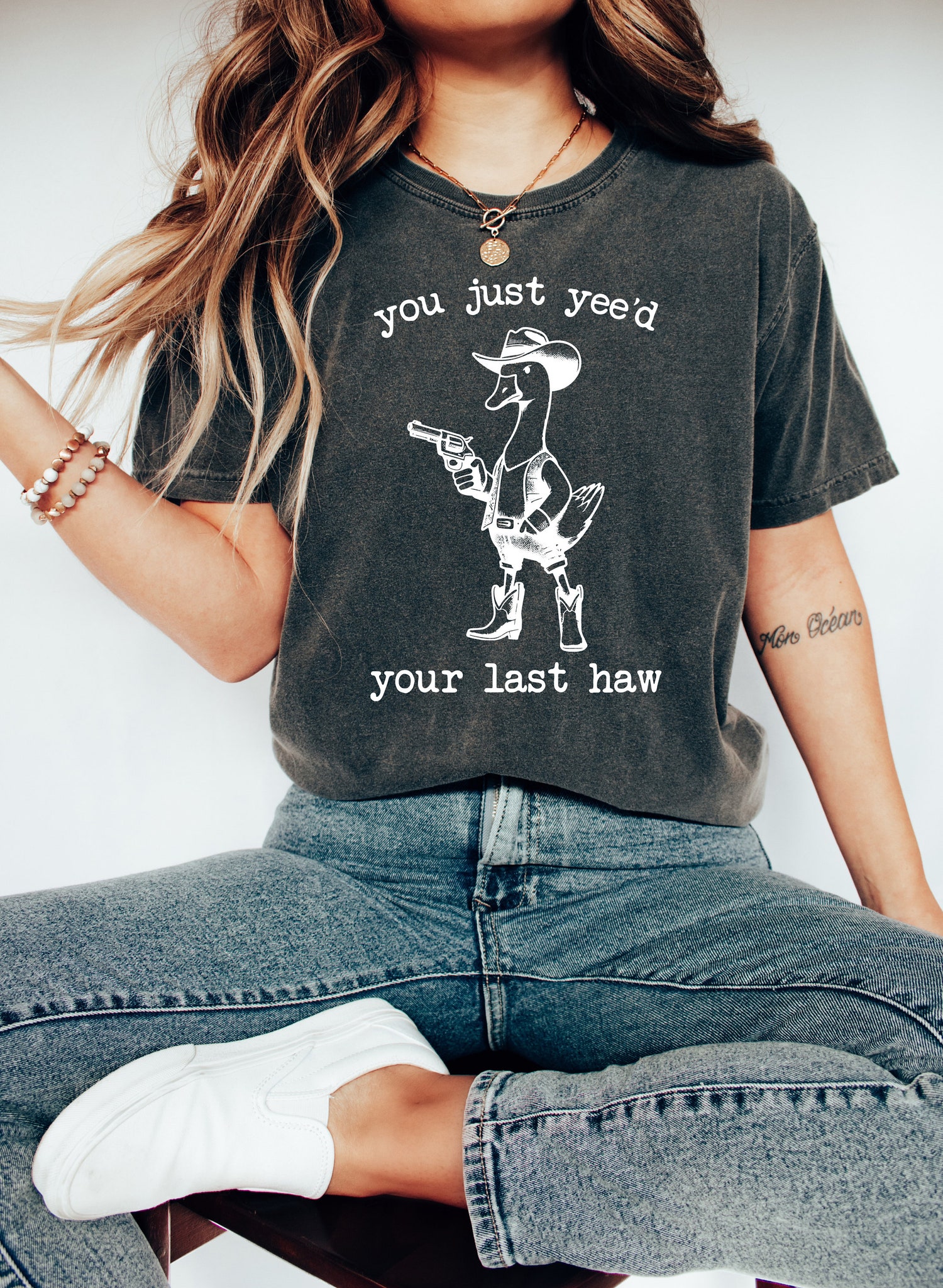 Retro You Just Yee'd Your Last Haw Funny Unisex Cowboy Western Style Frog T-Shirt image 1