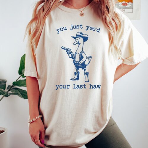 Retro You Just Yee'd Your Last Haw Funny Unisex Cowboy Western Style Frog T-Shirt image 0