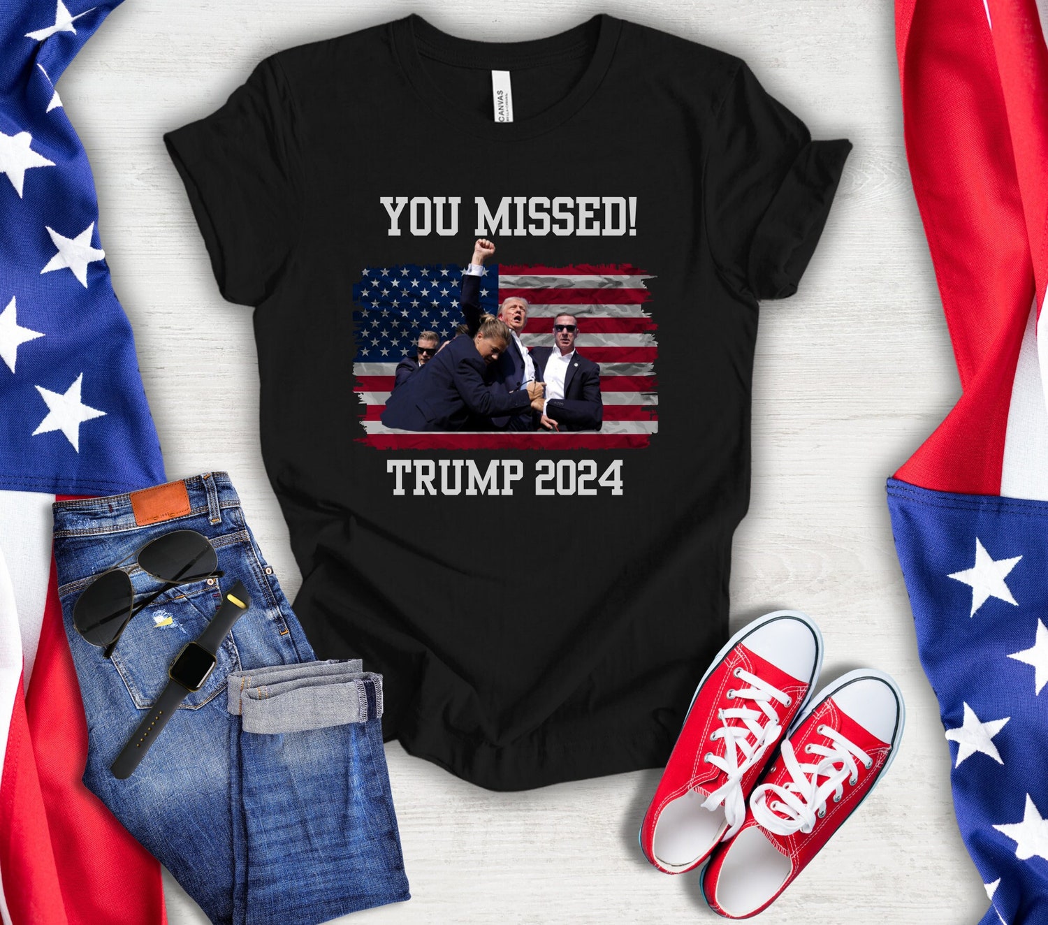 Trump 2024 Rally Tee | Donald Trump Election Shirt | Republican Supporter T-Shirt image 0