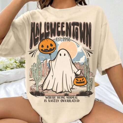 Halloween Ghost Sweatshirt 1998 Fall Spooky Season Shirt Cute Ghost Halloween Sweatshirt image 0