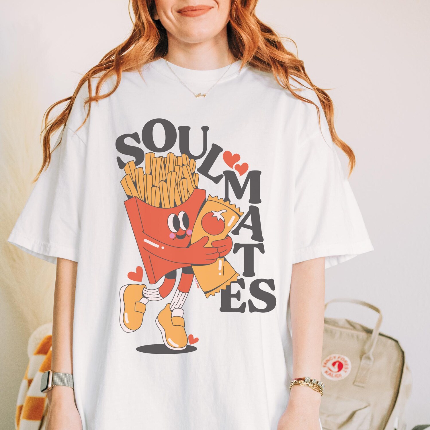 Soulmates Fries & Ketchup T-Shirt Cute Foodie Chef Gift Funny Pun Graphic Tee image 7